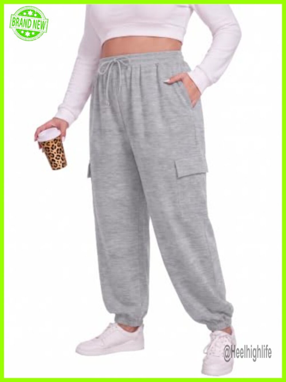 Plus Size Cargo Joggers Sweatpants Relaxed Fit Utility Pockets